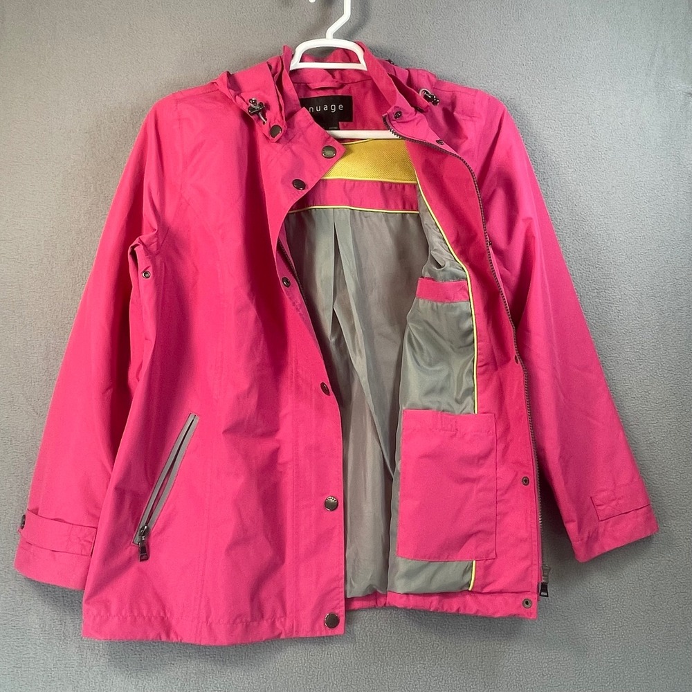 Nuage Rain Jacket Womens Medium Pink Hooded Full Zip Q4877RE-756 Coat